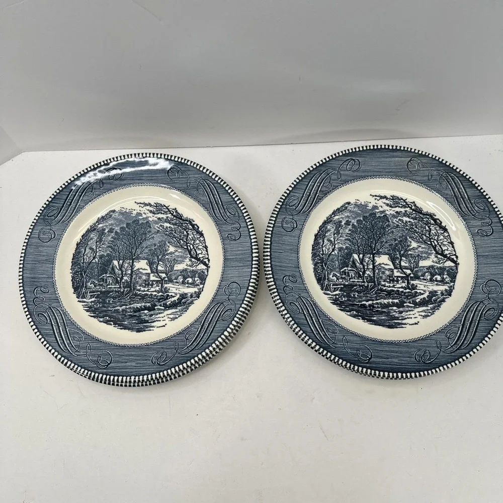 Currier And Ives Vintage Set of 6 - 10